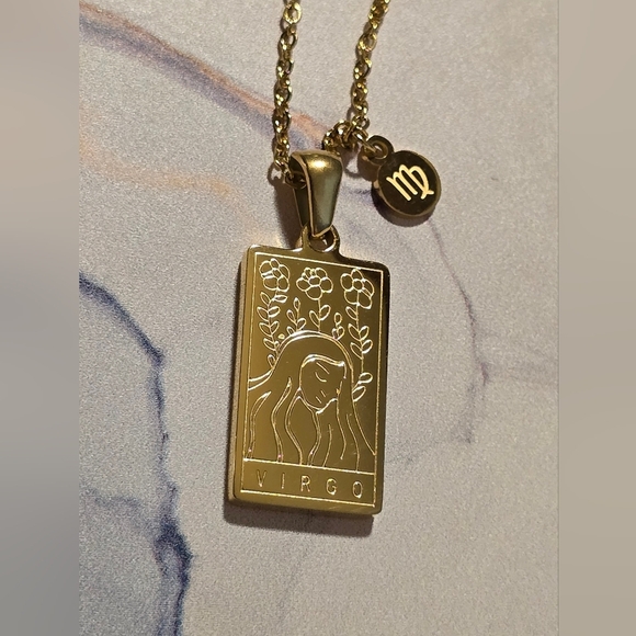 VIRGO Zodiac & Constellation Stainless Steel Pendant Necklace - Picture 2 of 8